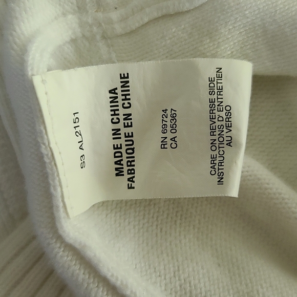 Columbia Cowl Neck Zip-Up Sweater Size Medium White Cargo Sleeve Pocket - Picture 5 of 5